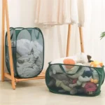 Foldable Mesh Laundry Bag – Bathroom & Travel Storage Basket