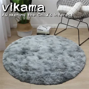 VIKAMA Round Shaggy Rug – Thick & Soft Area Rug for Home Decor