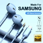 Wired USB-C & 3.5mm In-Ear Headphones with Mic – For Samsung Galaxy Devices
