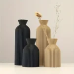 Black Plastic Boho Vase – Decorative Home & Office Centerpiece