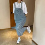 Women's Sleeveless Denim Overalls Dress